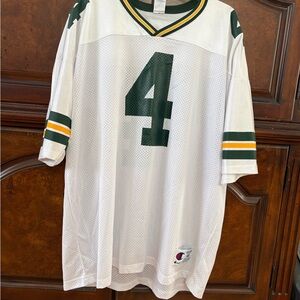 Champion Brett Favre #4 White and Green Sports Jersey Size XL